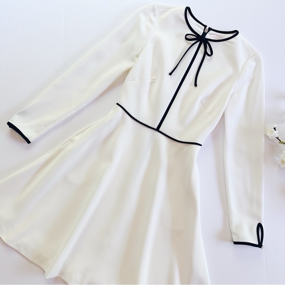 NEW Ted Baker Loozy Neck Tie Woven Skater Dress White - Picture 6 of 9